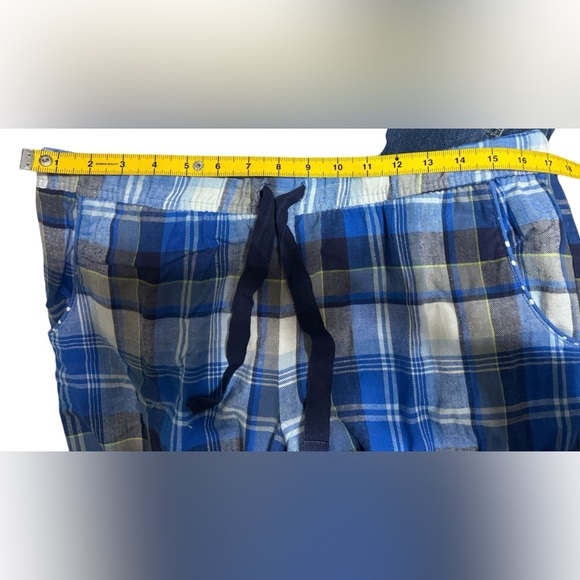 Van Winkle Pajama Set Blue White Gray Plaid Flannel L p32 - Picture 7 of 9
